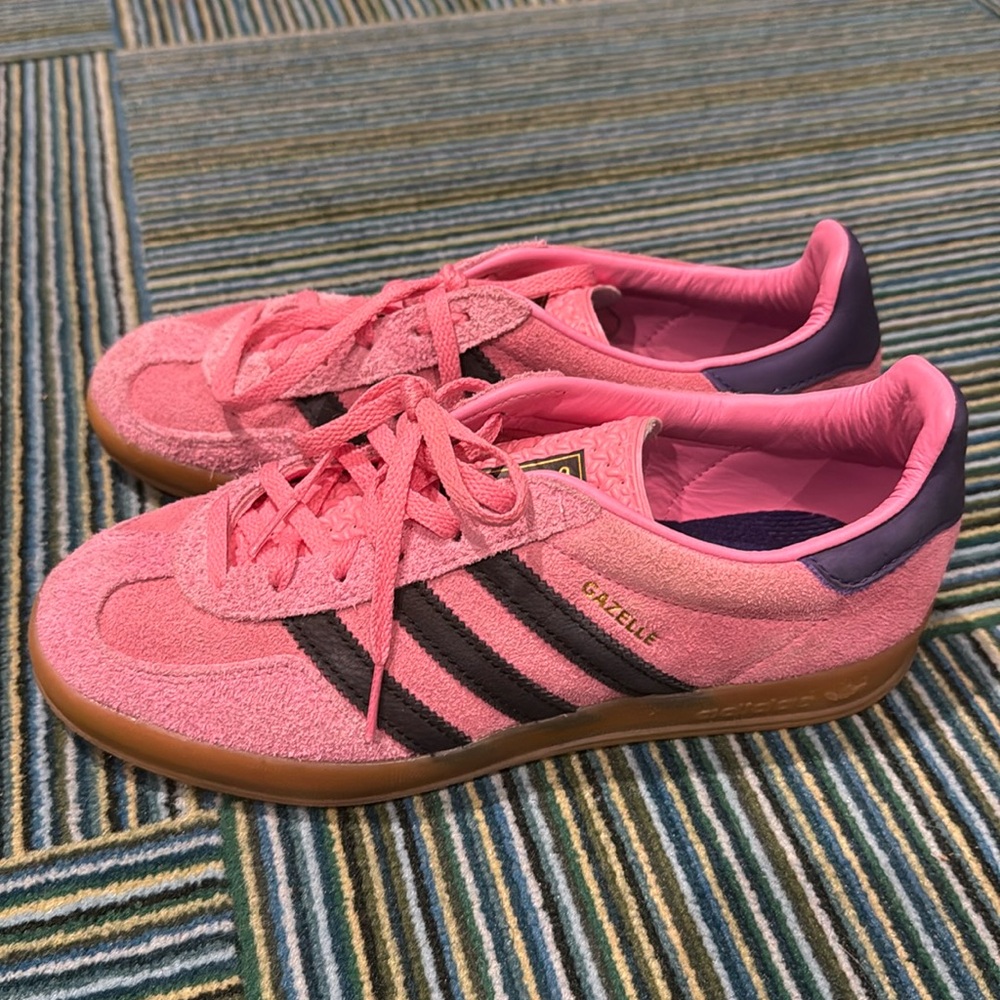 Adidas Pink and Navy Gazelles!!